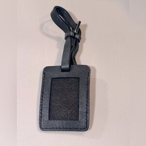 BALLY Black Leather Luggage Tag/Bag Charm